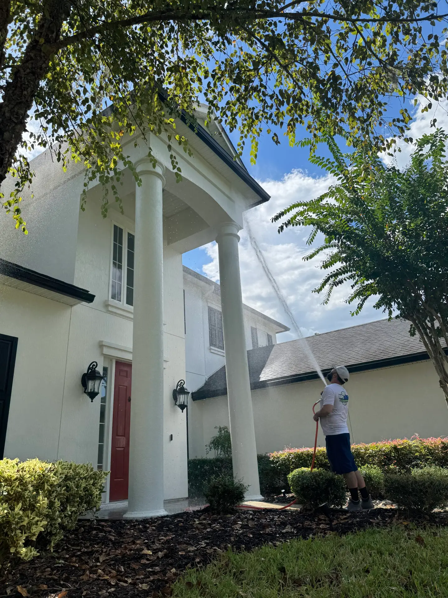 Home exterior soft washing in Ponte Vedra Beach, Florida