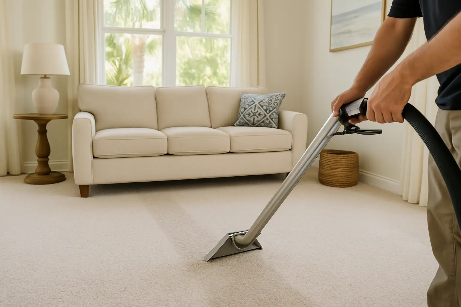 Carpet cleaning—hot‑water extraction (HWE) in Amelia Island.