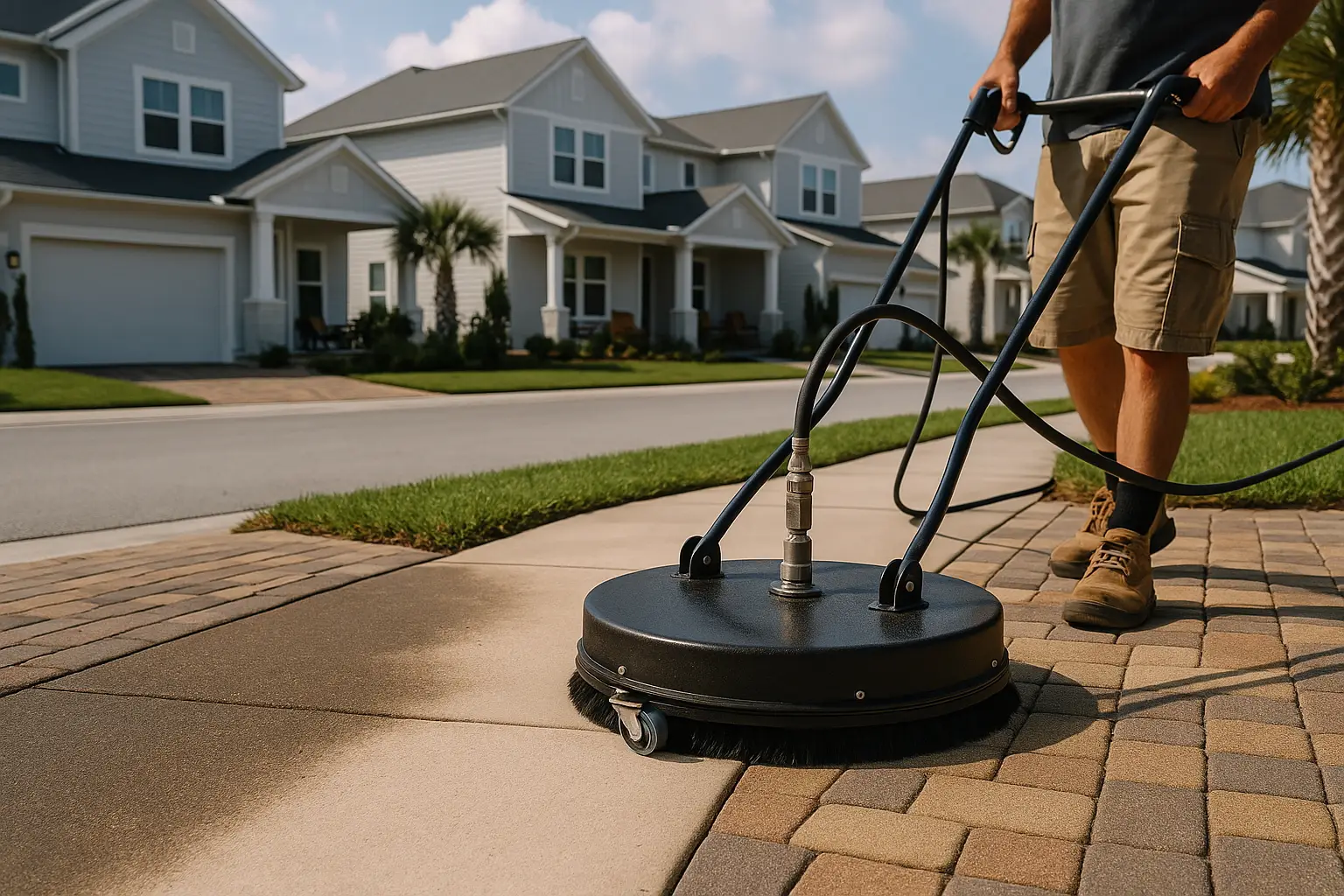 Pressure washing for concrete & flatwork in Palm Valley