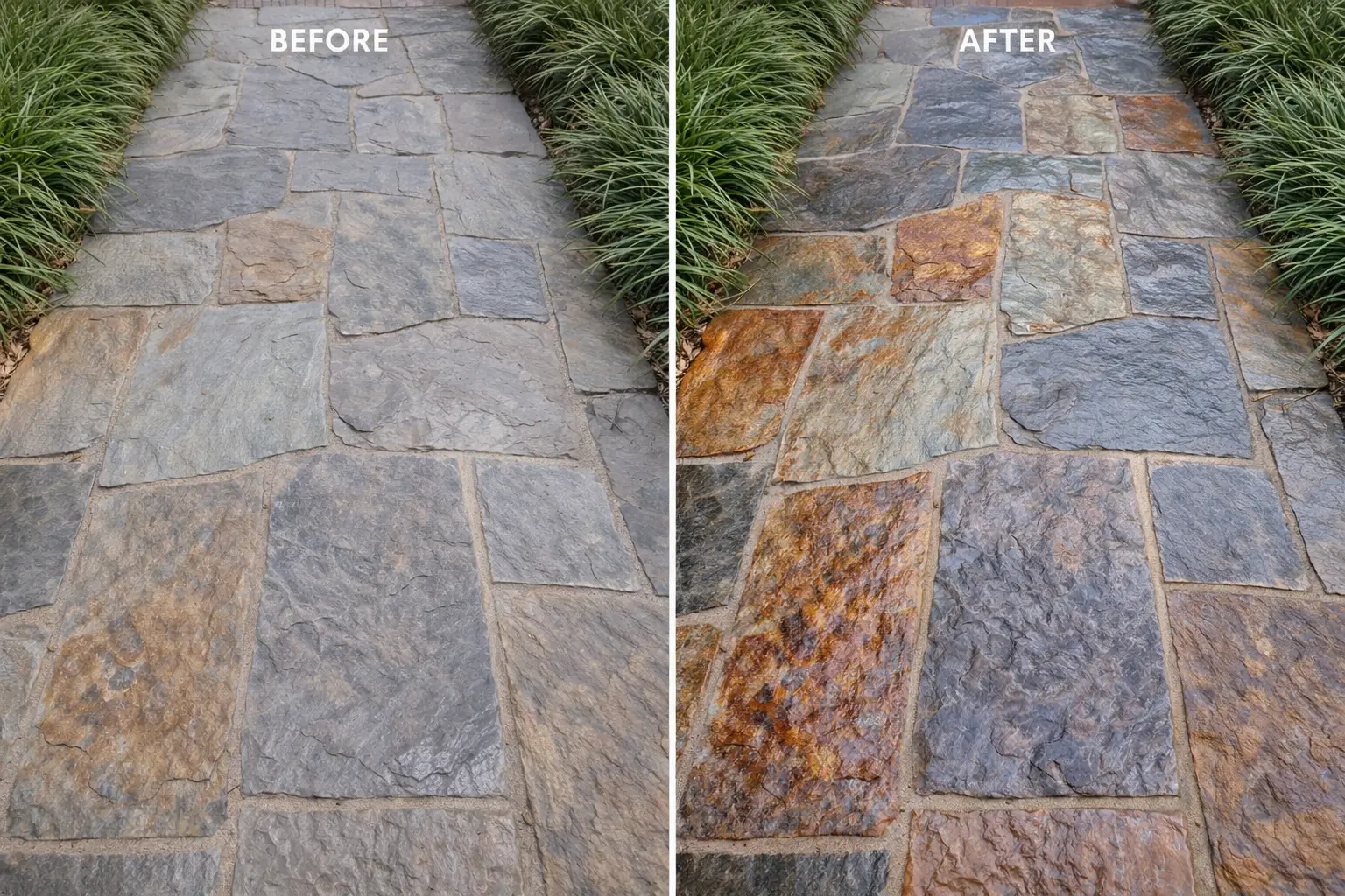 Natural slate sealing in Northeast Florida.