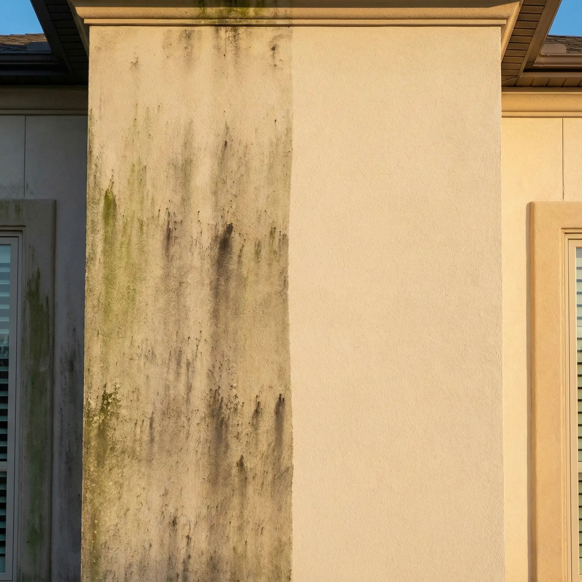 Soft wash before and after