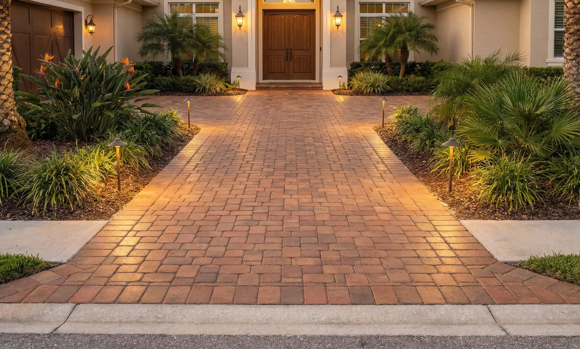 Clean driveway close-up