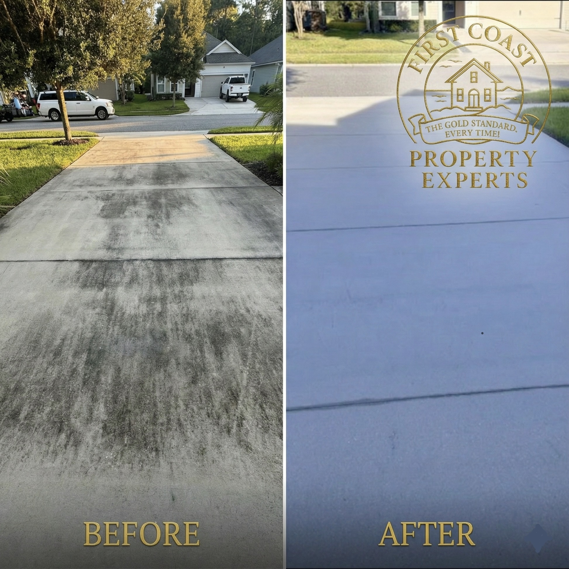 Driveway and concrete cleaning in St. Augustine Beach