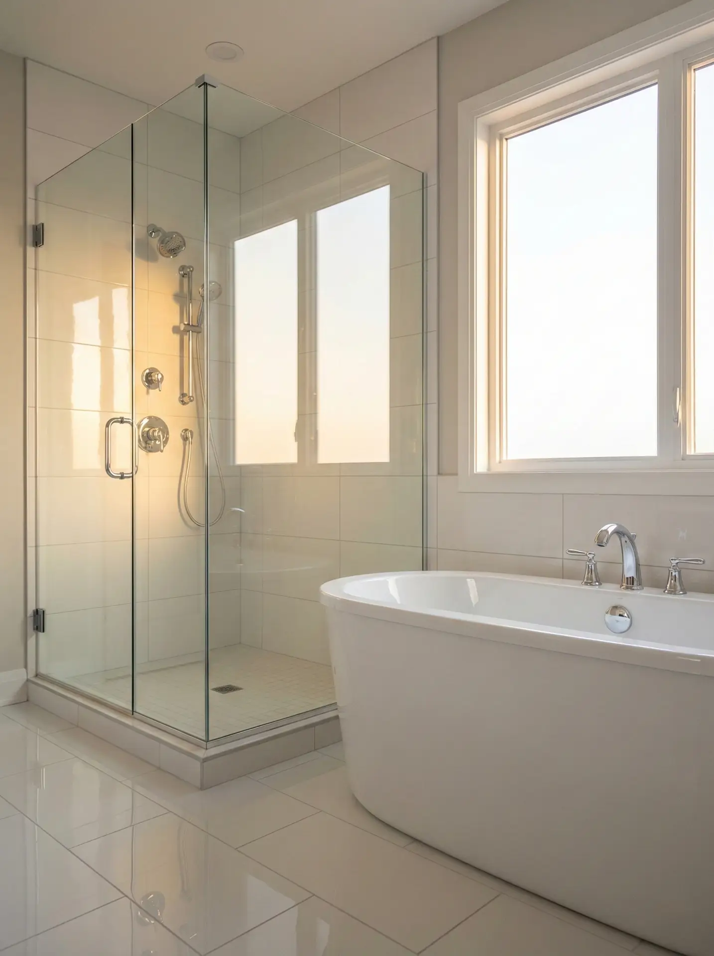 Luxury master bathroom after cleaning