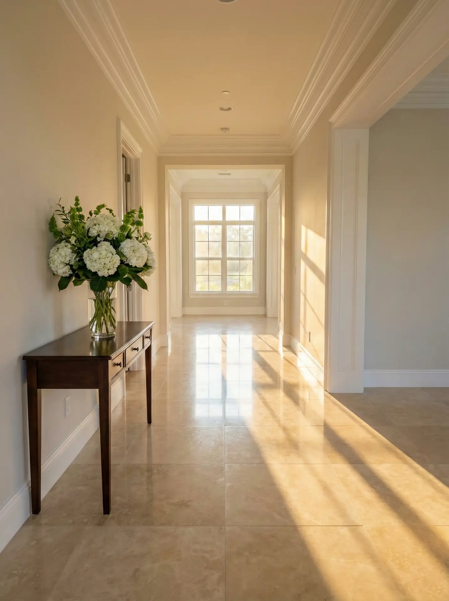 Immaculate hallway after cleaning