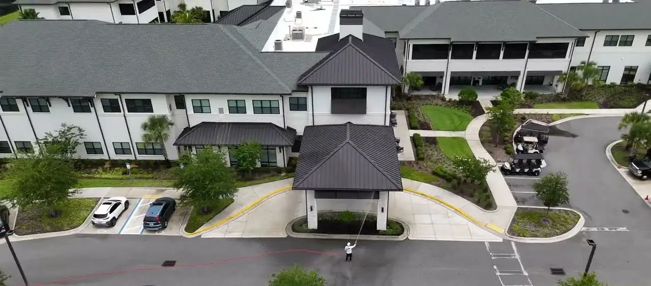Drive-through lane pressure washing