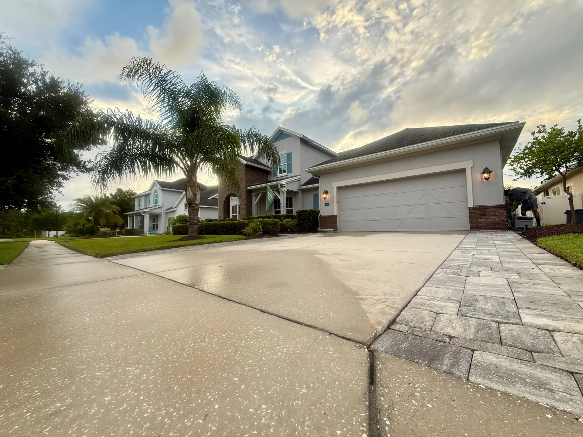 Softwashed tile roof in Nocatee