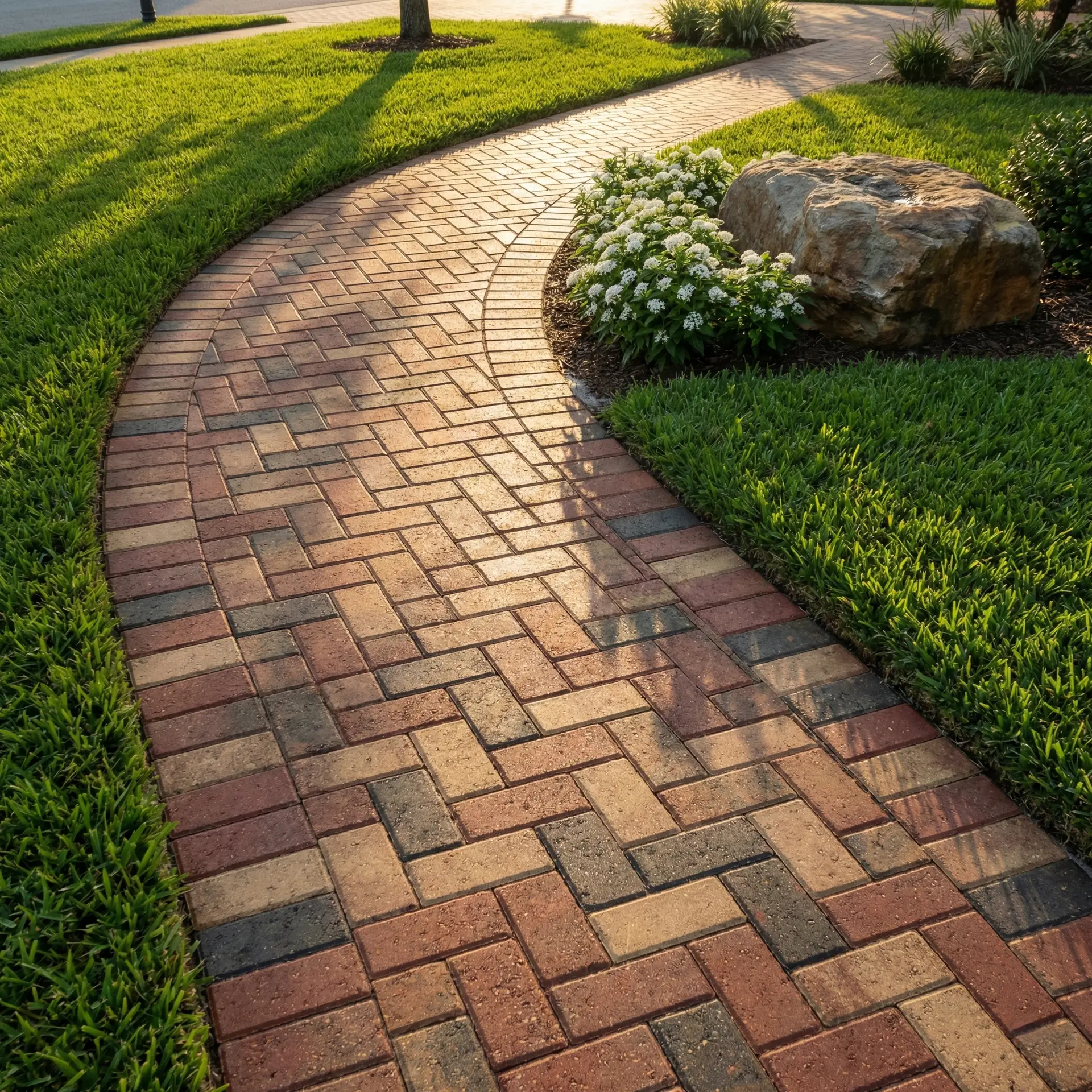 Sealed paver walkway