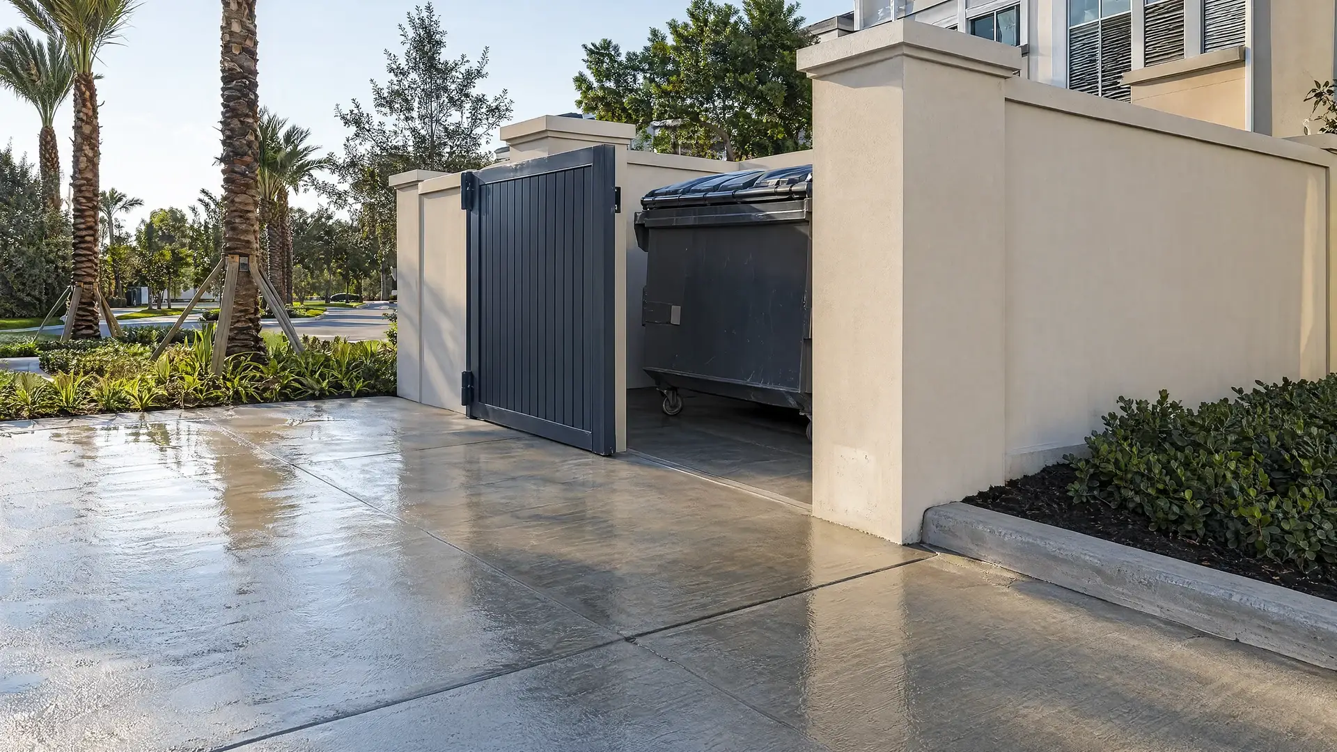 Commercial dumpster pad and service area cleaning