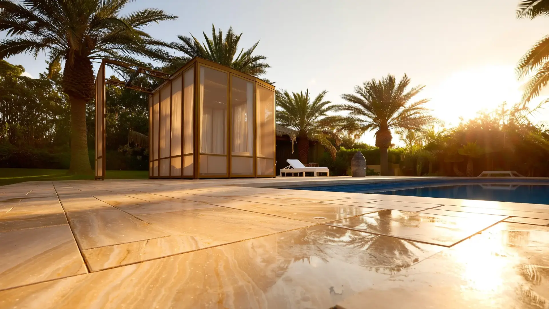 Wet-look sealed paver driveway gleaming at Ponte Vedra luxury estate.