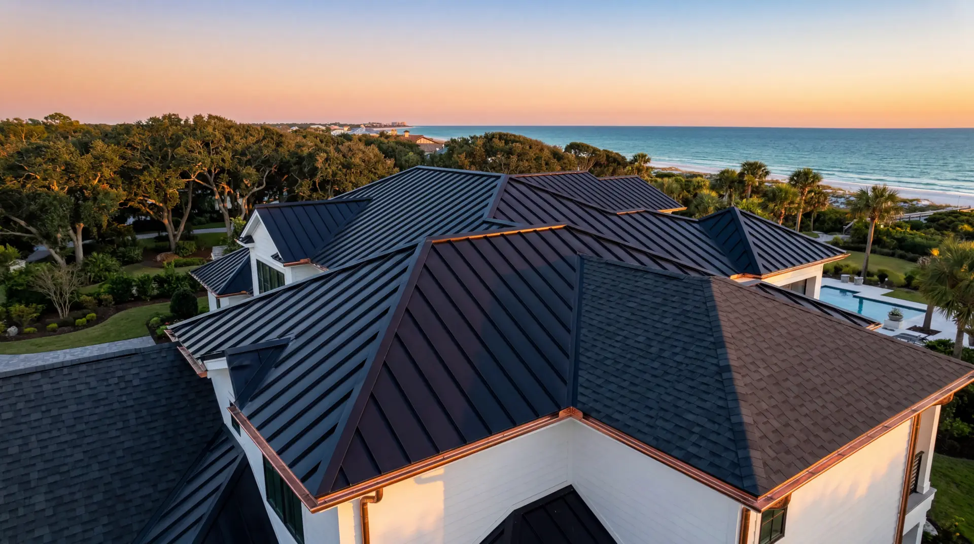 Roof soft wash on a premium Ponte Vedra home exterior — First Coast Property Experts