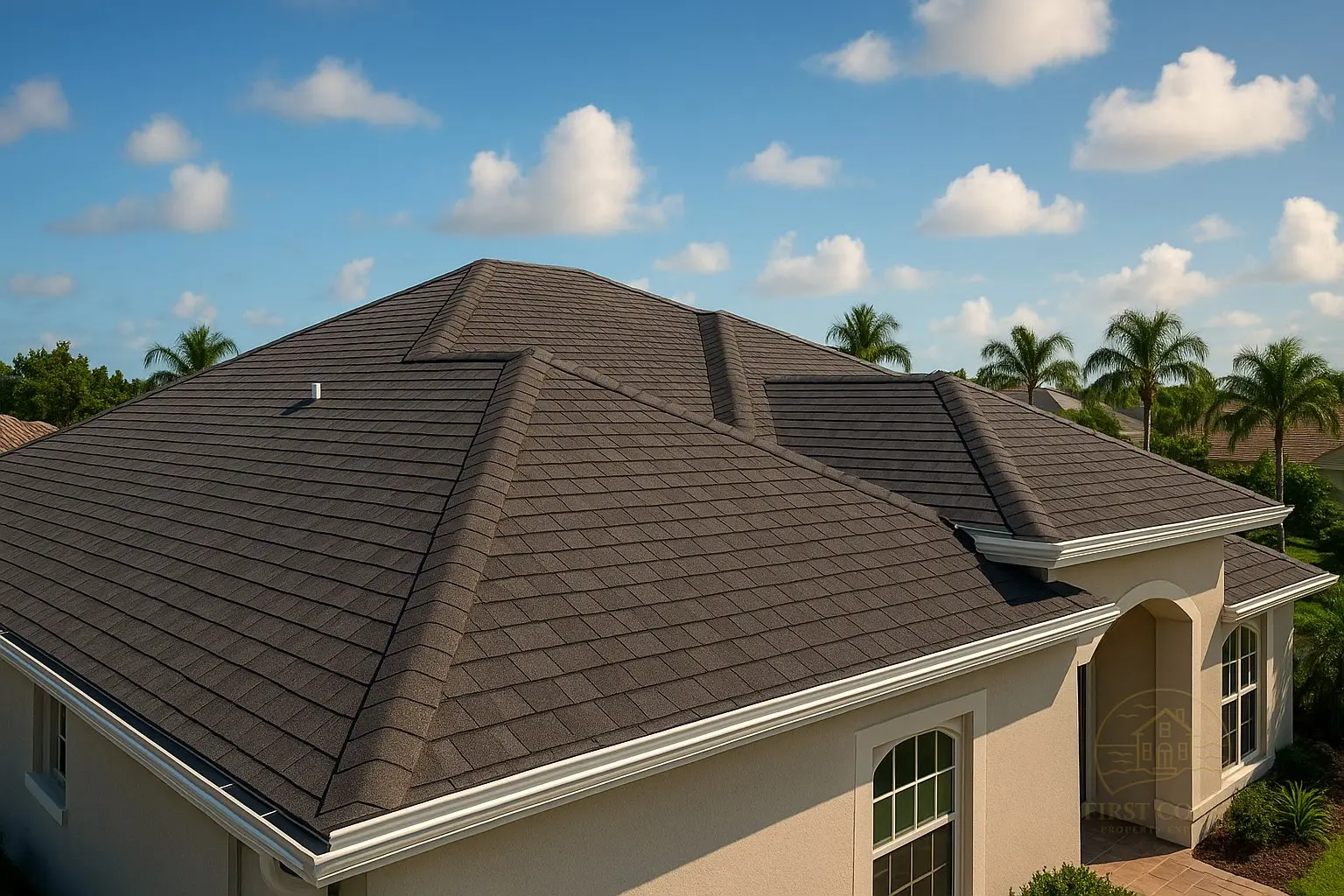 Shingle roof soft washed streak-free