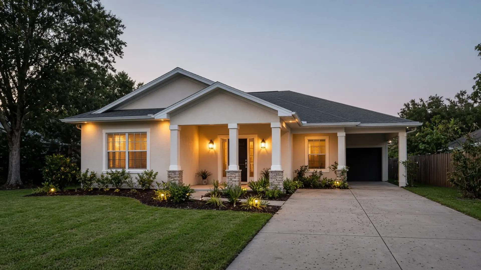 Residential home in Yulee, Nassau County at dusk
